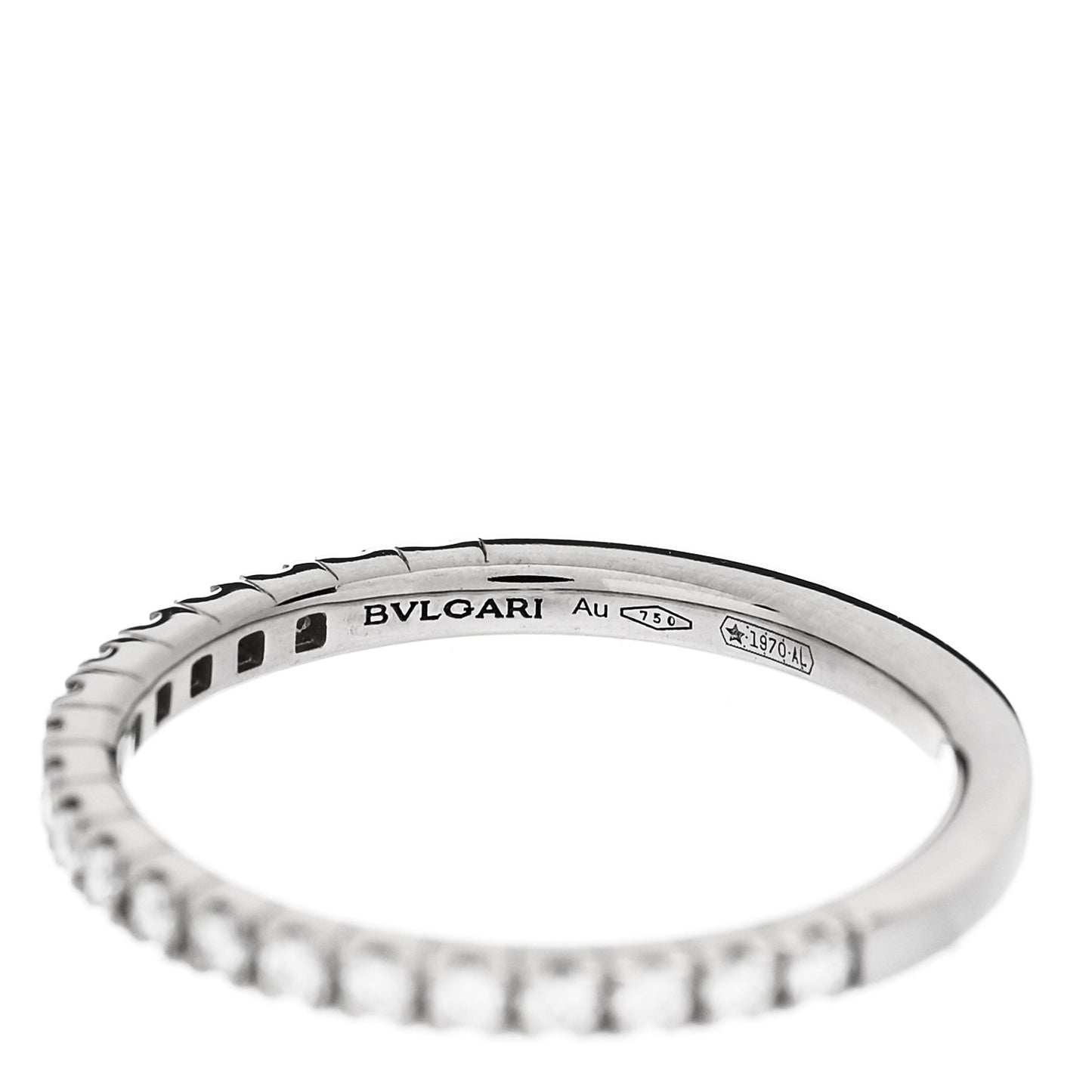 18K White Gold Diamond Roma Amor Wedding Band Ring 47 4.25