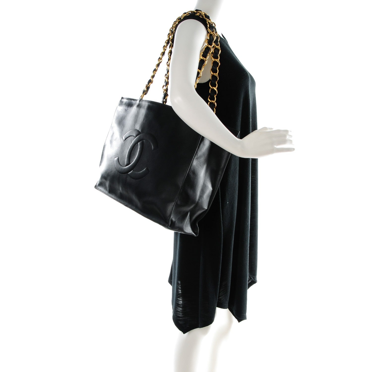 Chanel Lambskin CC Tote Black 2 of 9