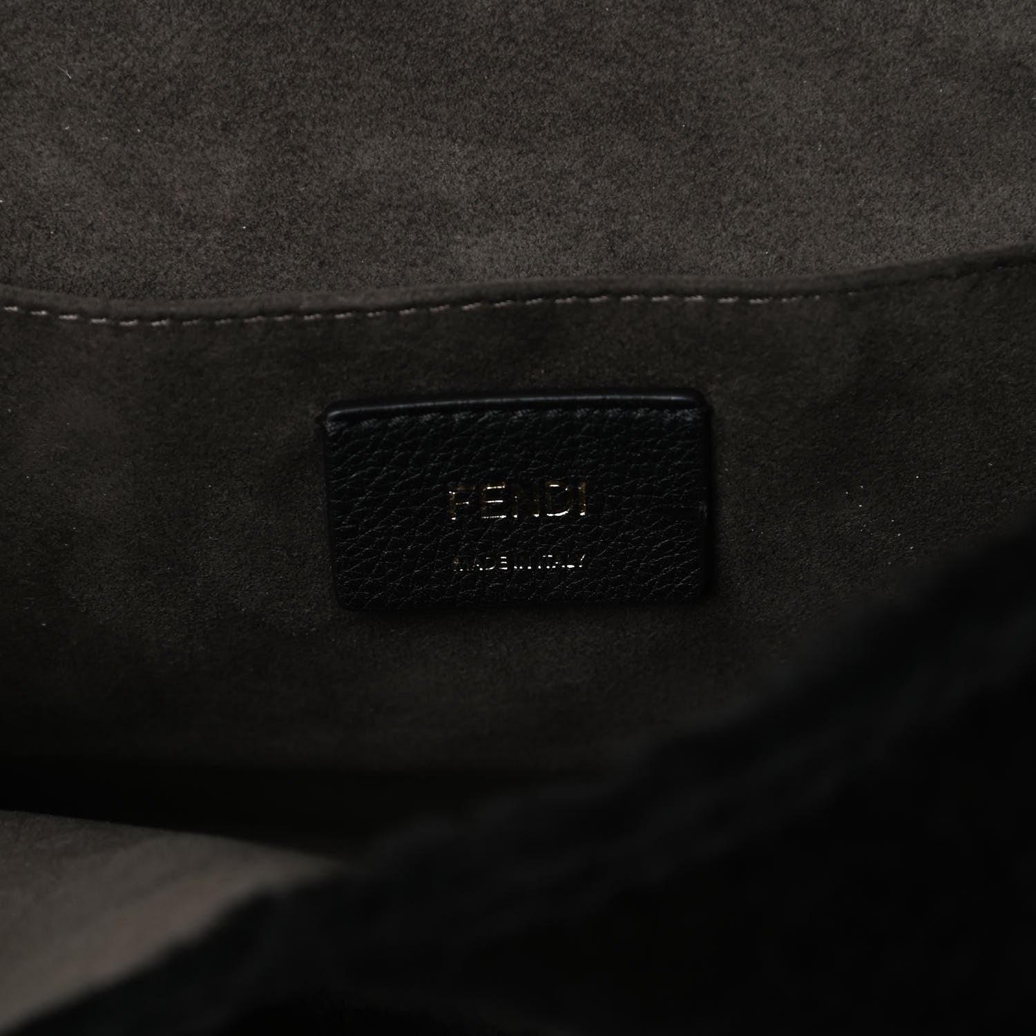 Fendi Velluto Astrakan Vitello Dolce F is Fendi Kan I Shoulder Bag Black 6 of 17