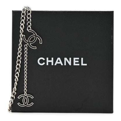 Chanel Enamel CC Chain Logo Belt Silver Black 4 of 4