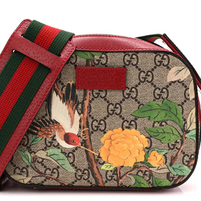Gucci GG Supreme Monogram Tian Web Small Camera Bag Beige Multicolor Red 8 of 11