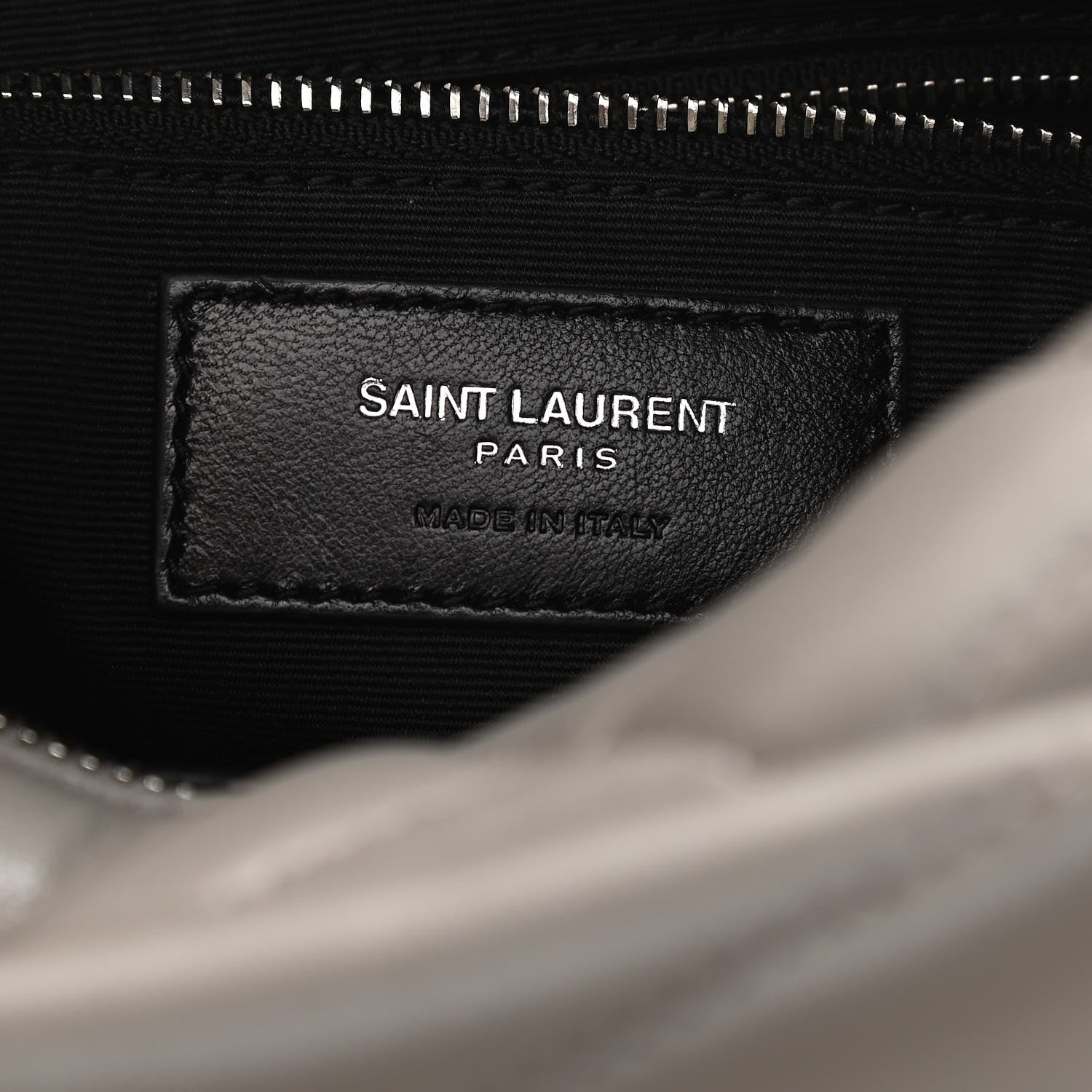 Saint Laurent Calfskin Y Quilted Monogram Small Loulou Bowling Bag Light Gray 5 of 14