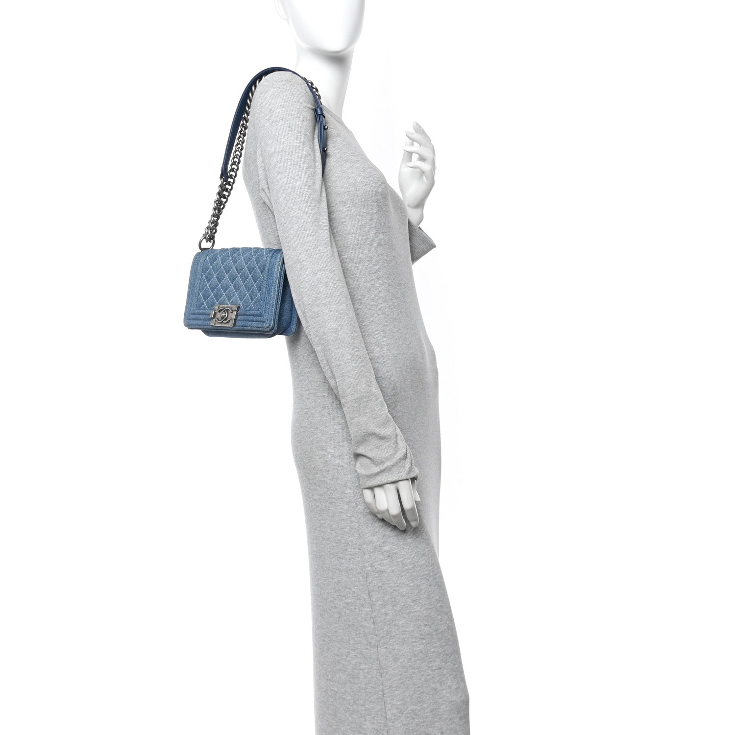 Chanel Denim Quilted Small Boy Flap Blue 2 of 11