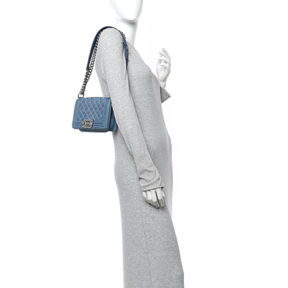 Chanel Denim Quilted Small Boy Flap Blue 2 of 11