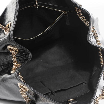 Gucci Patent Medium Soho Chain Shoulder Bag Black 5 of 8