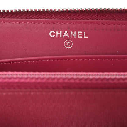 Chanel Patent Quilted Brilliant Zip Around Wallet Pink 6 of 8