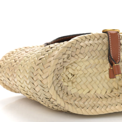 Chloe Raffia Small Grain Calfskin Small Marcie Basket Tan 7 of 8