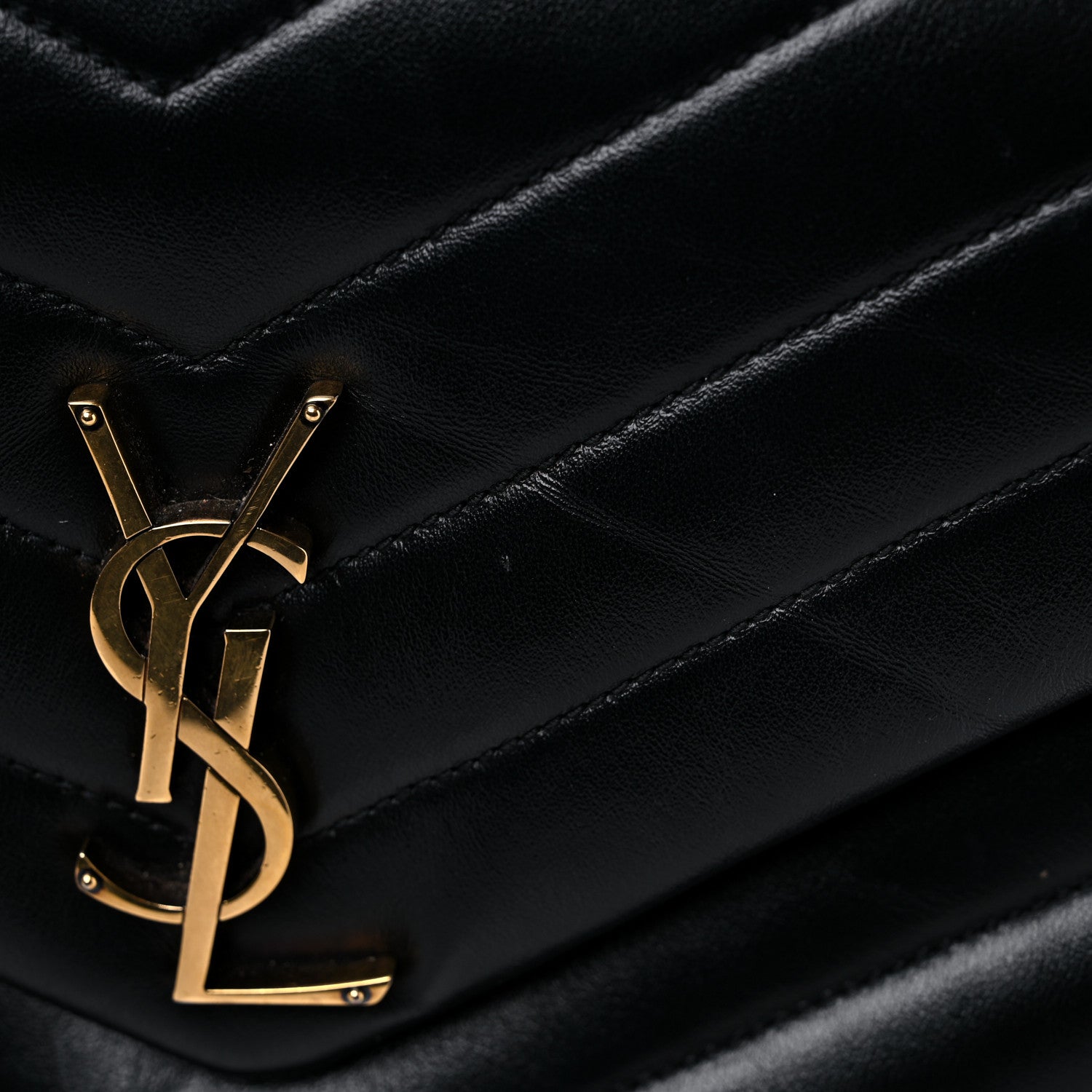 Saint Laurent Calfskin Y Quilted Monogram Medium Loulou Chain Satchel Black 17 of 18