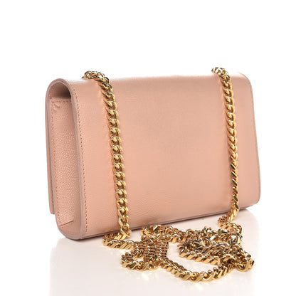 Saint Laurent Grain De Poudre Small Monogram Kate Satchel Pale Blush 3 of 8