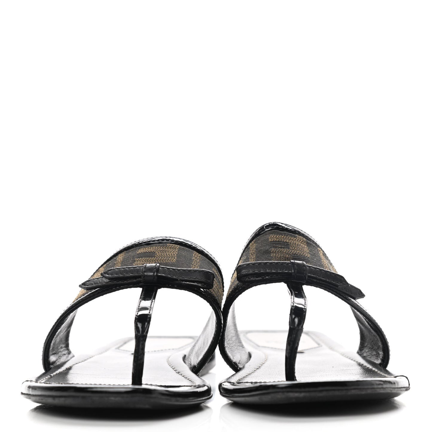 Patent Zucca Thong Sandals 36.5 Black