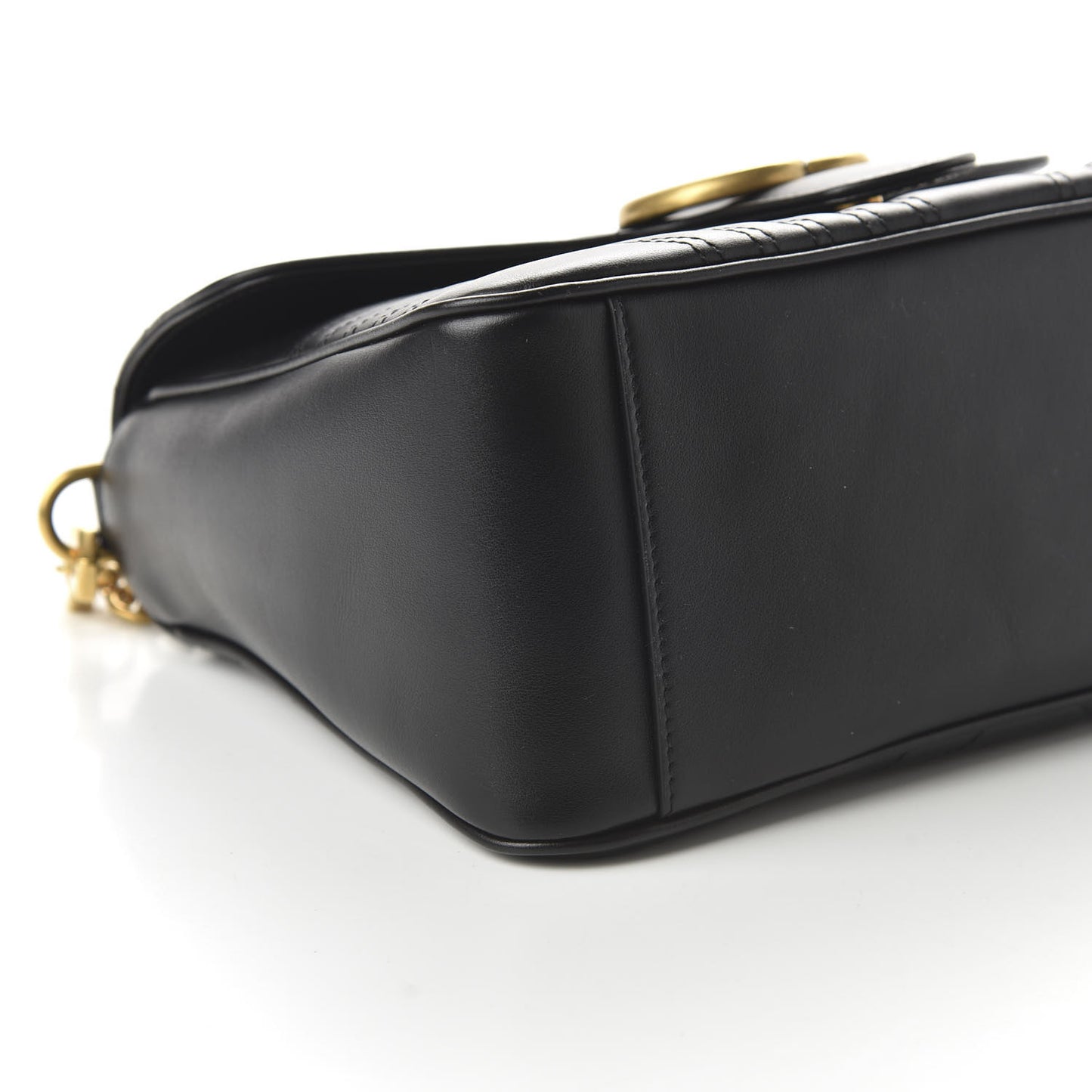 Calfskin Matelasse Small GG Marmont Top Handle Shoulder Bag Black
