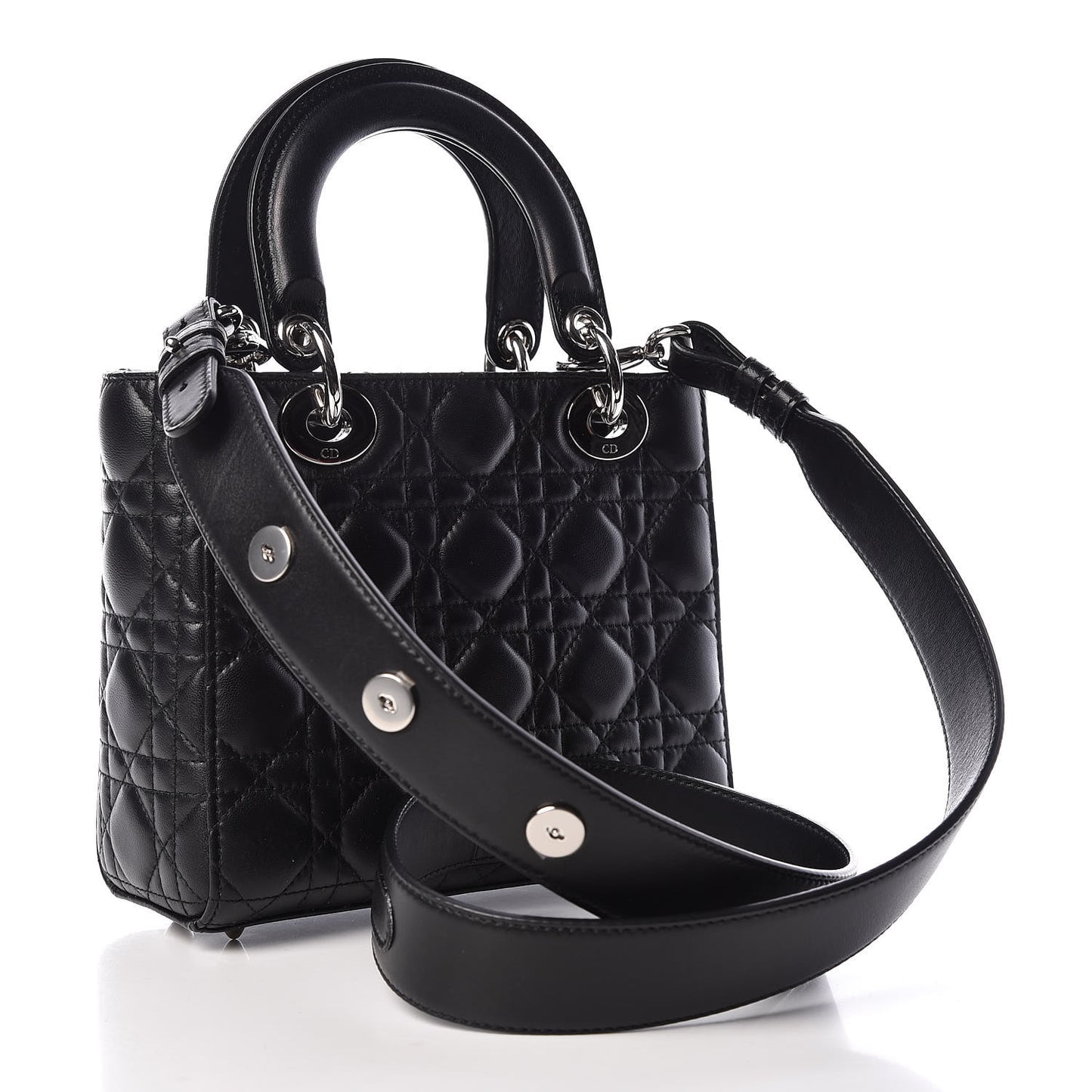 Lambskin Cannage Small Lucky Badges My Lady Dior Black