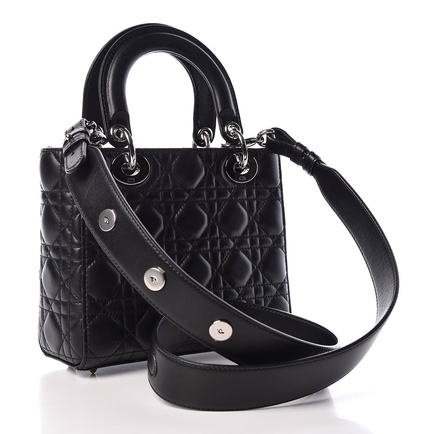 Christian Dior Lambskin Cannage Small Lucky Badges My Lady Dior Black 3 of 10