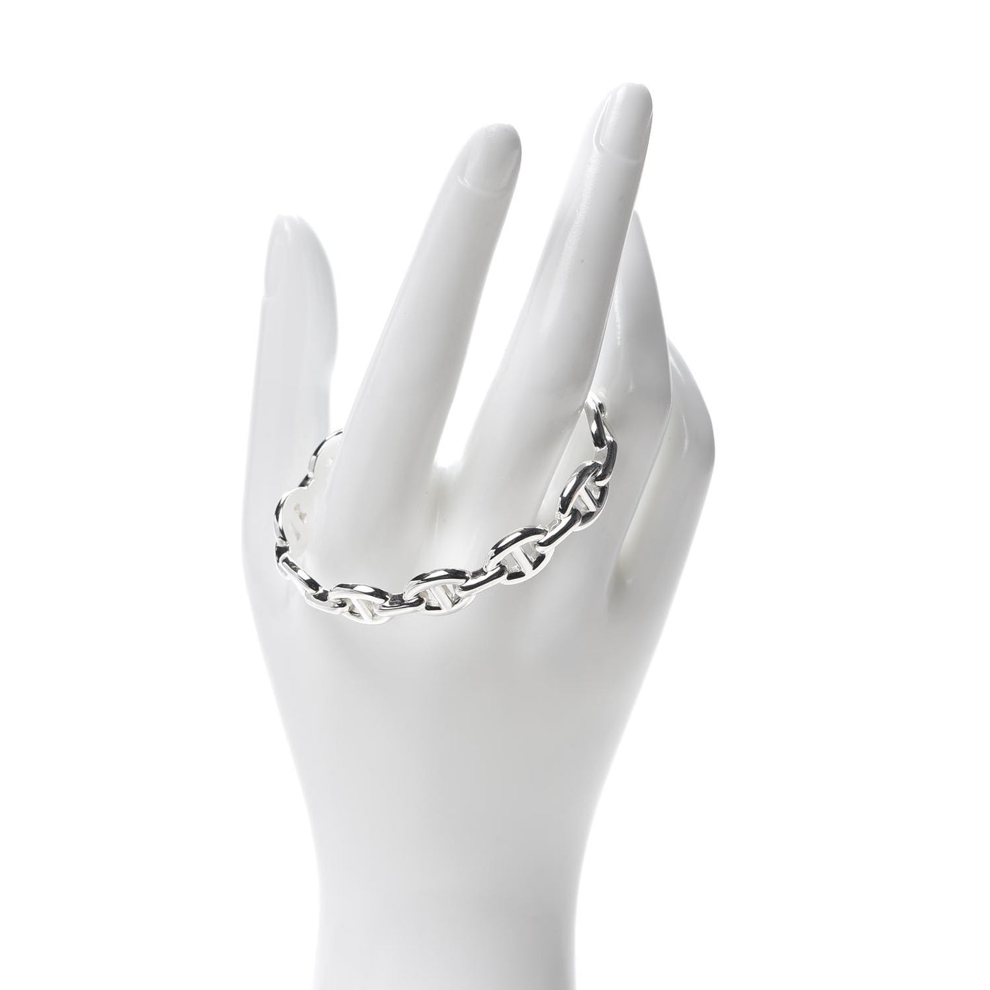 Sterling Silver MM Chaine d'Ancre Enchainee Cuff Bracelet ST