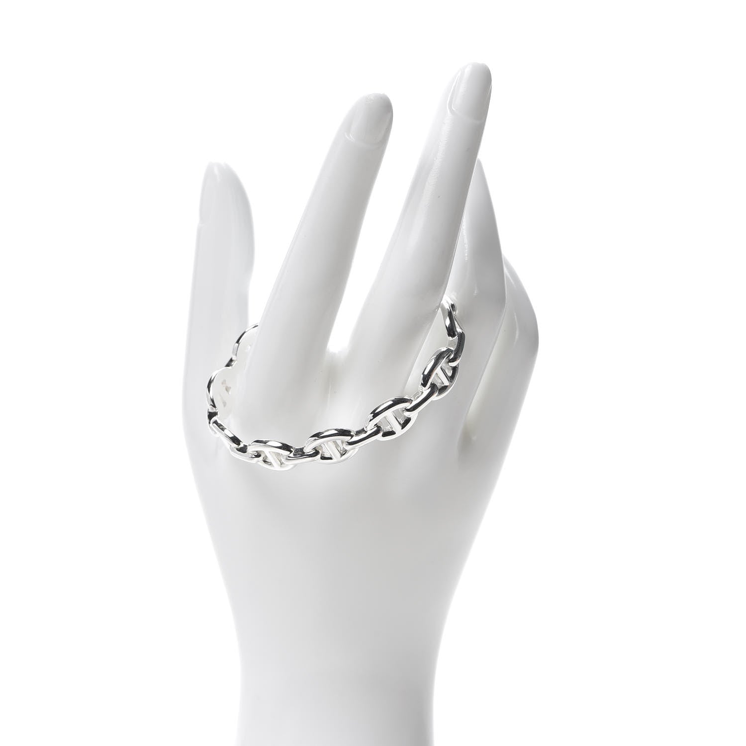 Hermes Sterling Silver MM Chaine d'Ancre Enchainee Cuff Bracelet ST 2 of 7