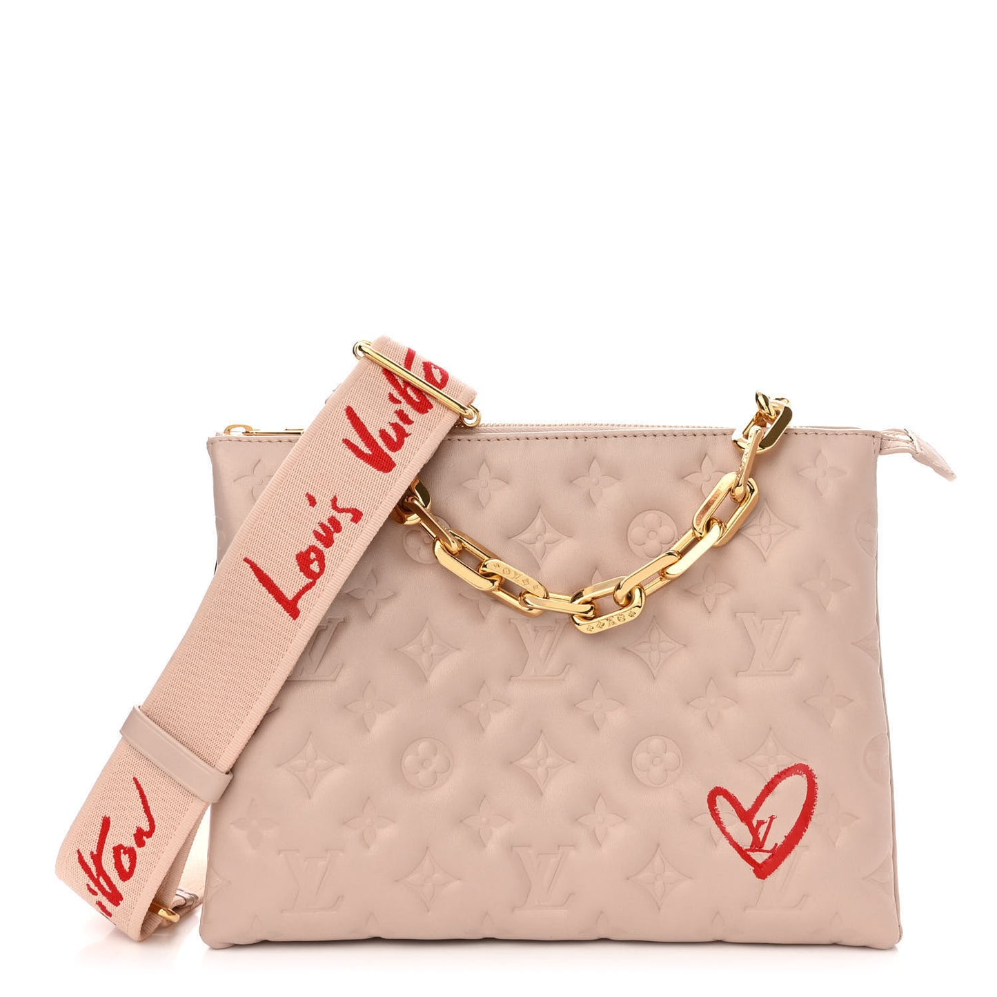 Lambskin Embossed Monogram Fall In Love Coussin PM Dragée Light Pink