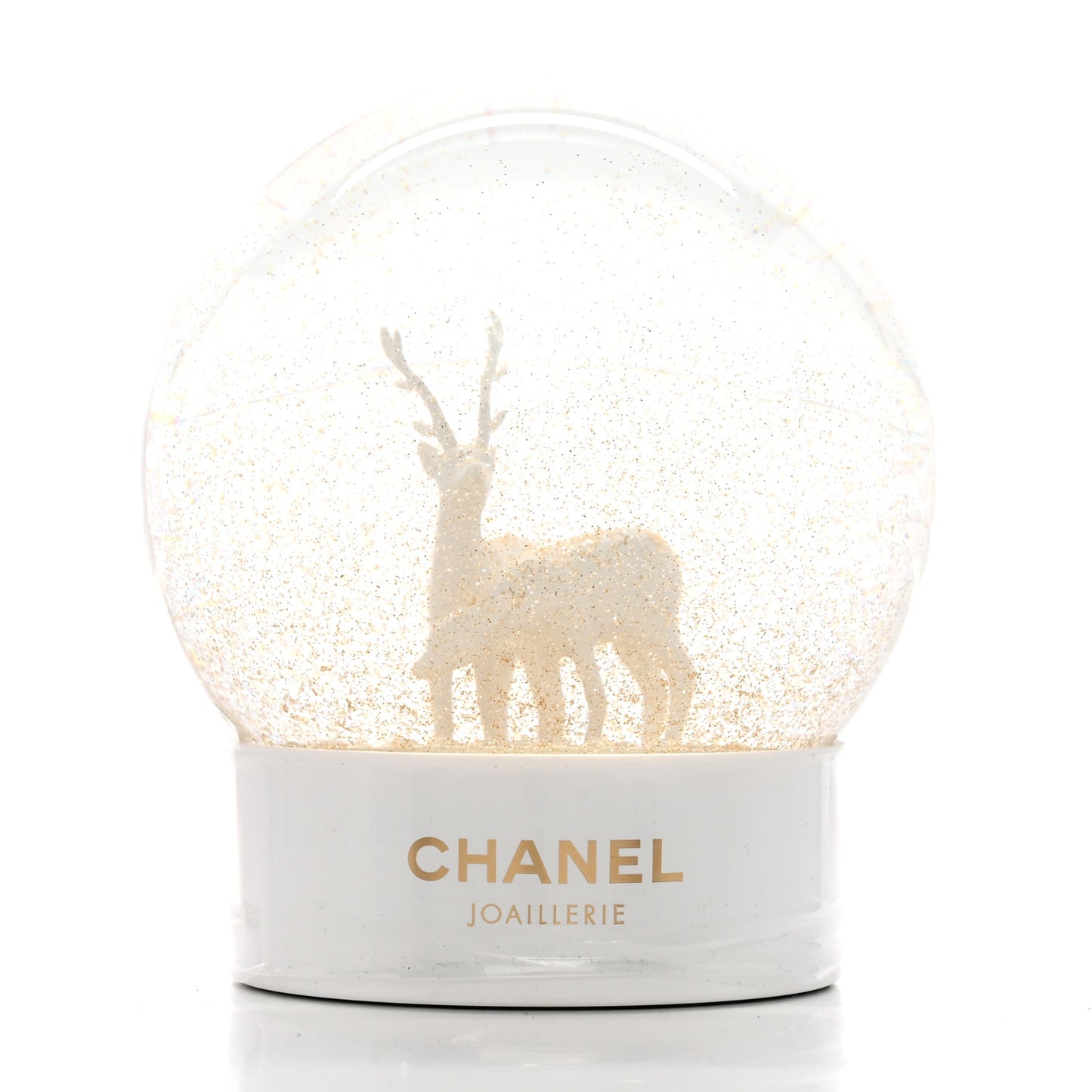Glass Joaillerie Deer Christmas Snow Globe