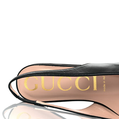 Gucci Malaga Kid Nappa Zumi Slingback Flats 38 Black 7 of 8