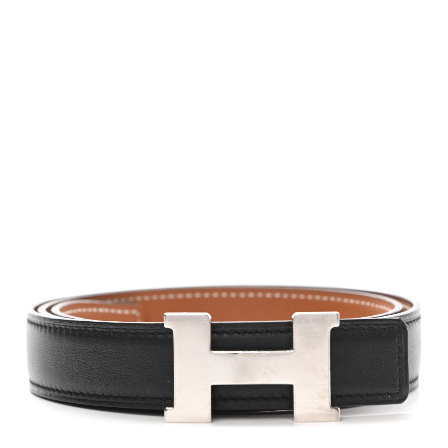 Hermes Box Togo 32mm H Belt 75 Black Gold 1 of 7