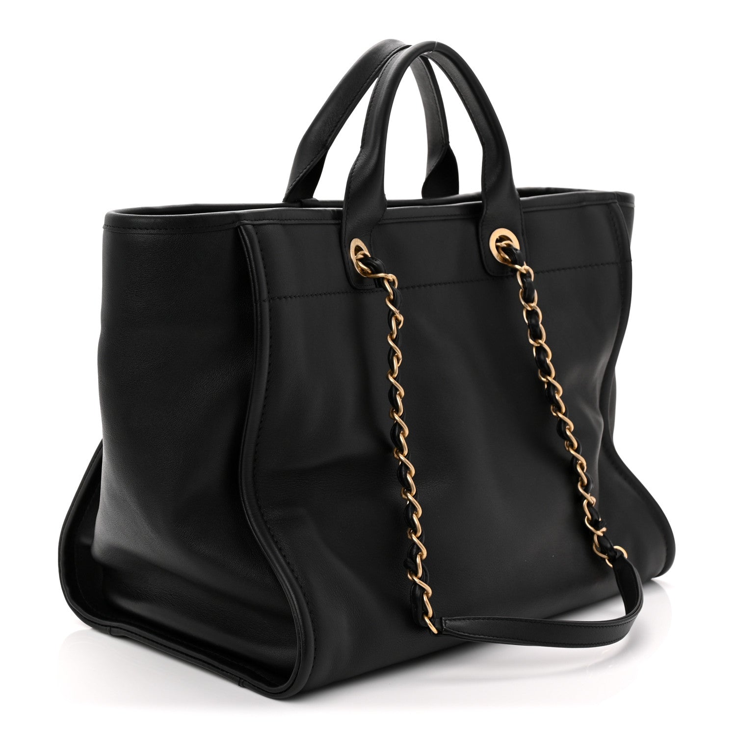 Chanel Calfskin Medium Deauville Tote Black Multicolor 4 of 11