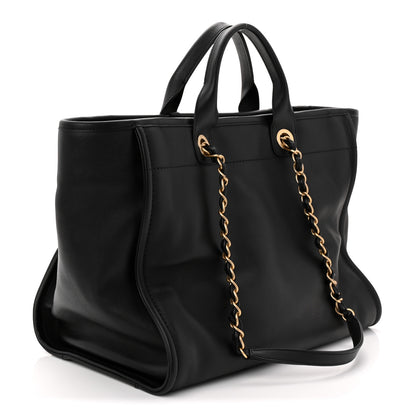 Chanel Calfskin Medium Deauville Tote Black Multicolor 4 of 11