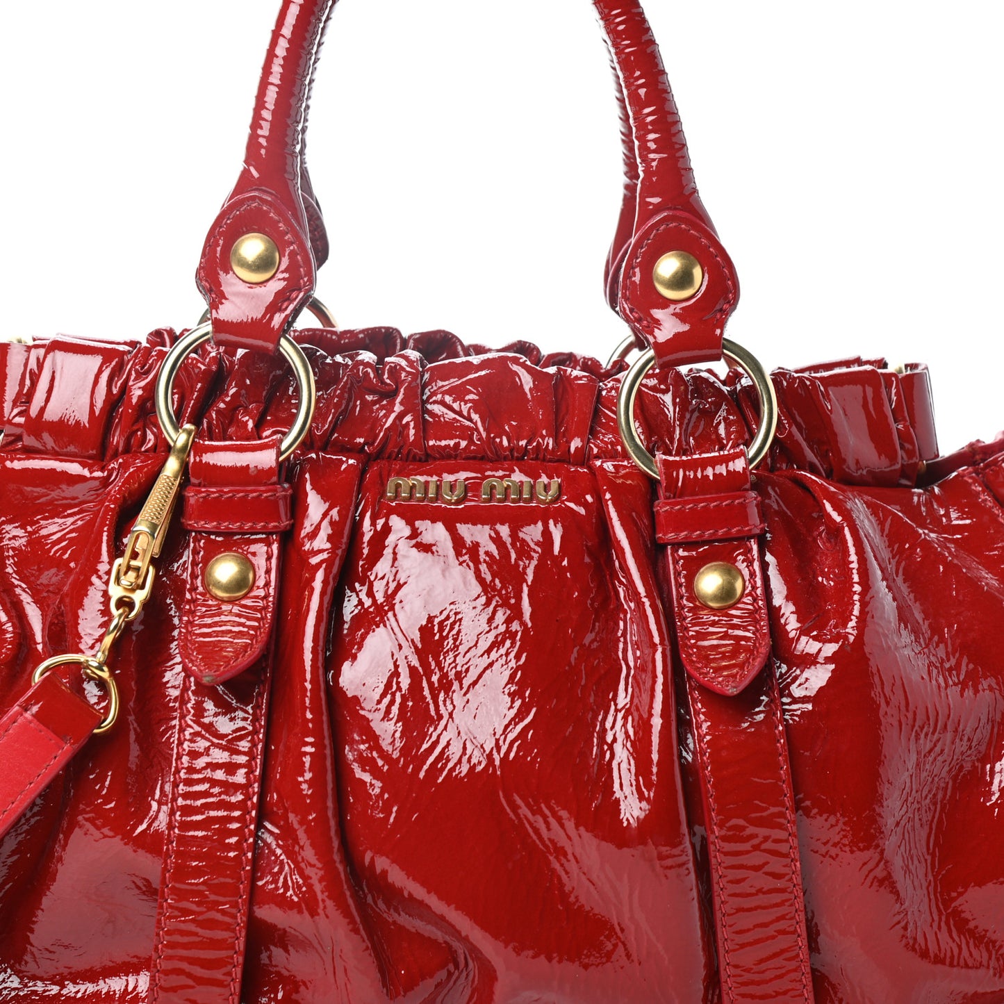 Vernice Gathered Tote Rubino