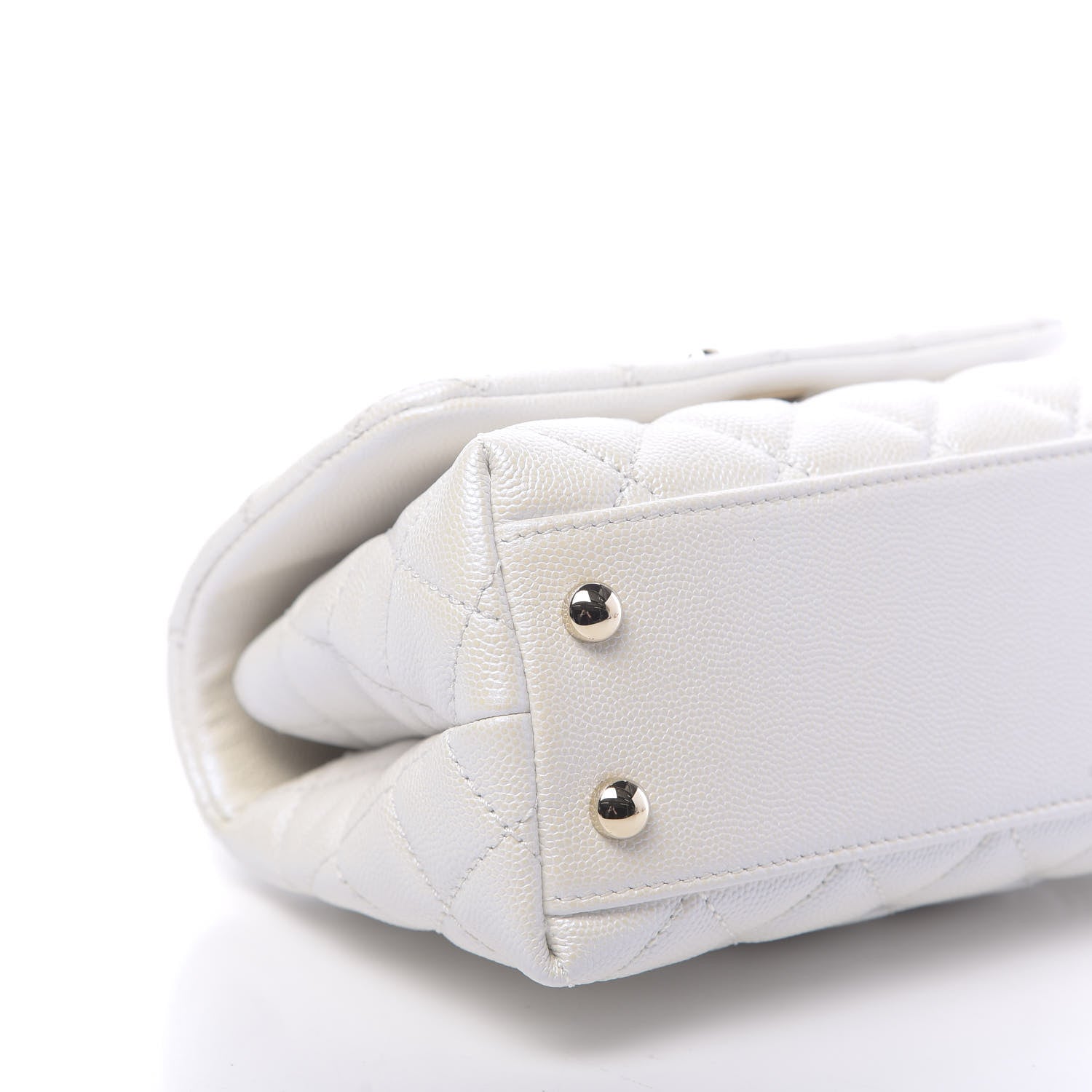Chanel Iridescent Caviar Quilted Extra Mini Coco Handle Flap Ivory 8 of 11