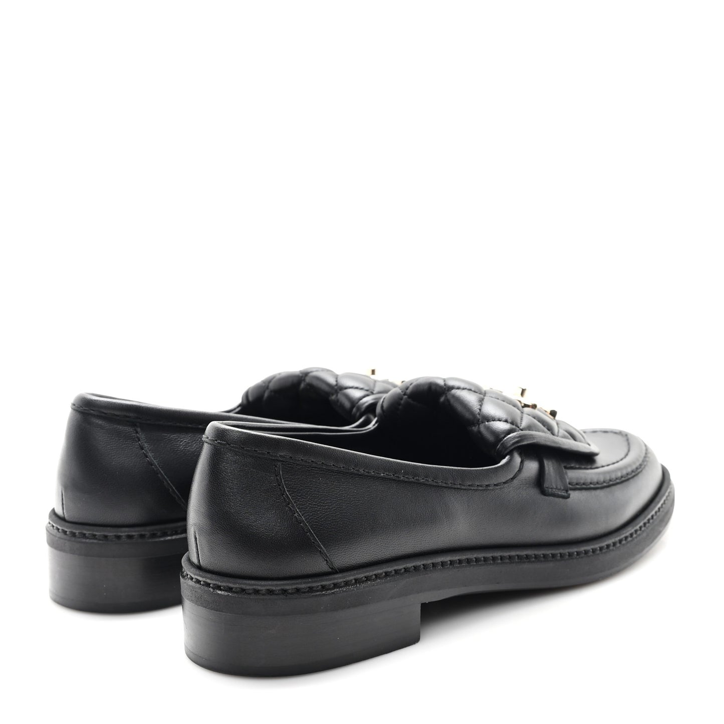 Lambskin Quilted CC Turnlock Loafers 37.5 Black