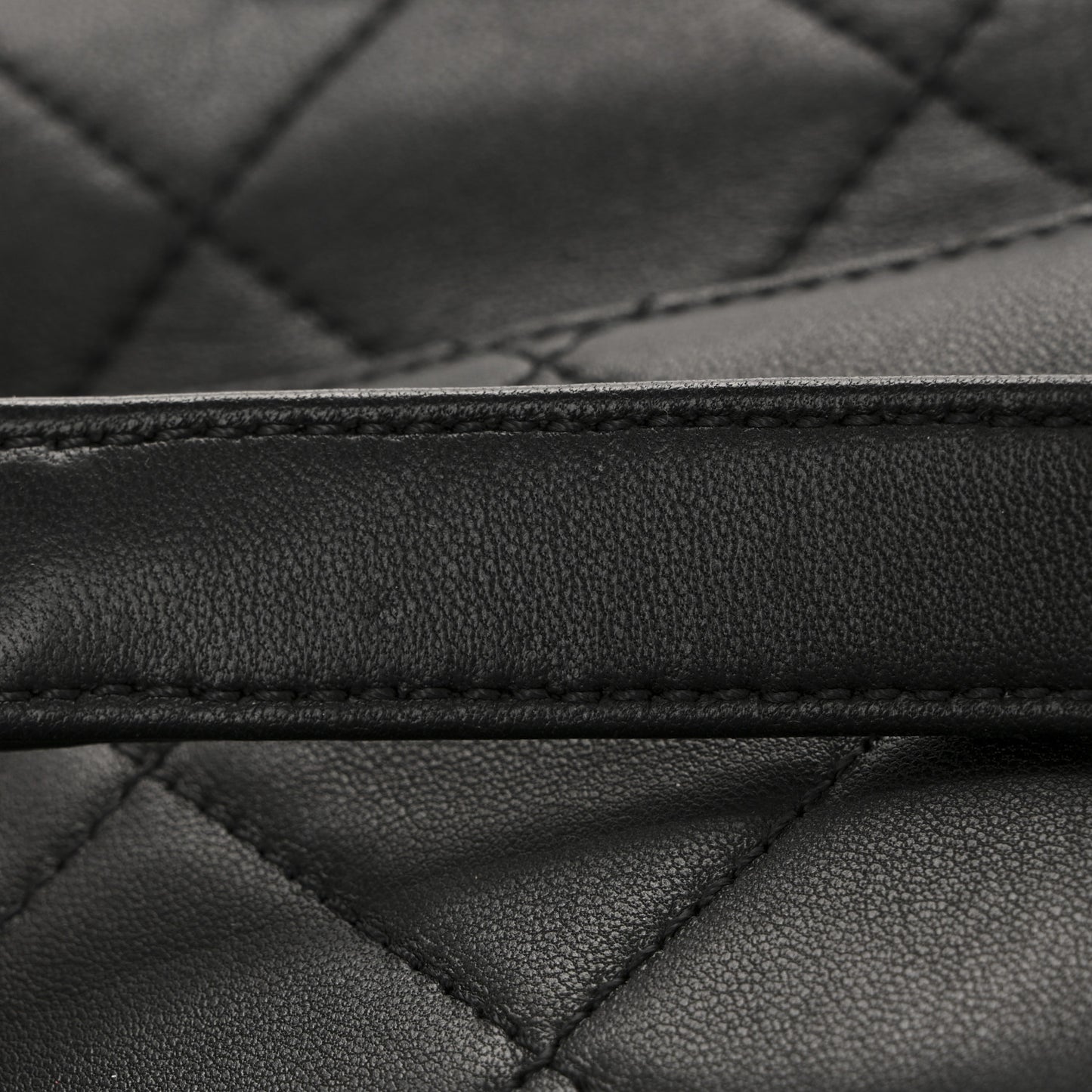 Lambskin Enamel Quilted Waist Bag Black