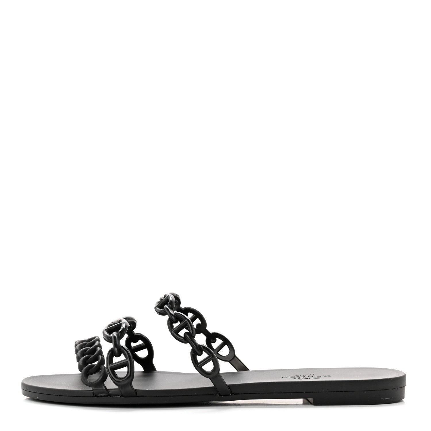 Hermes Rubber Chaine d'Ancre Rivage Sandals 36 Black 1 of 8