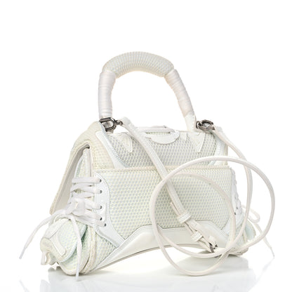 Balenciaga Faux Calfskin Fabric Glow In The Dark Small Sneakerhead Top Handle Bag White 3 of 12