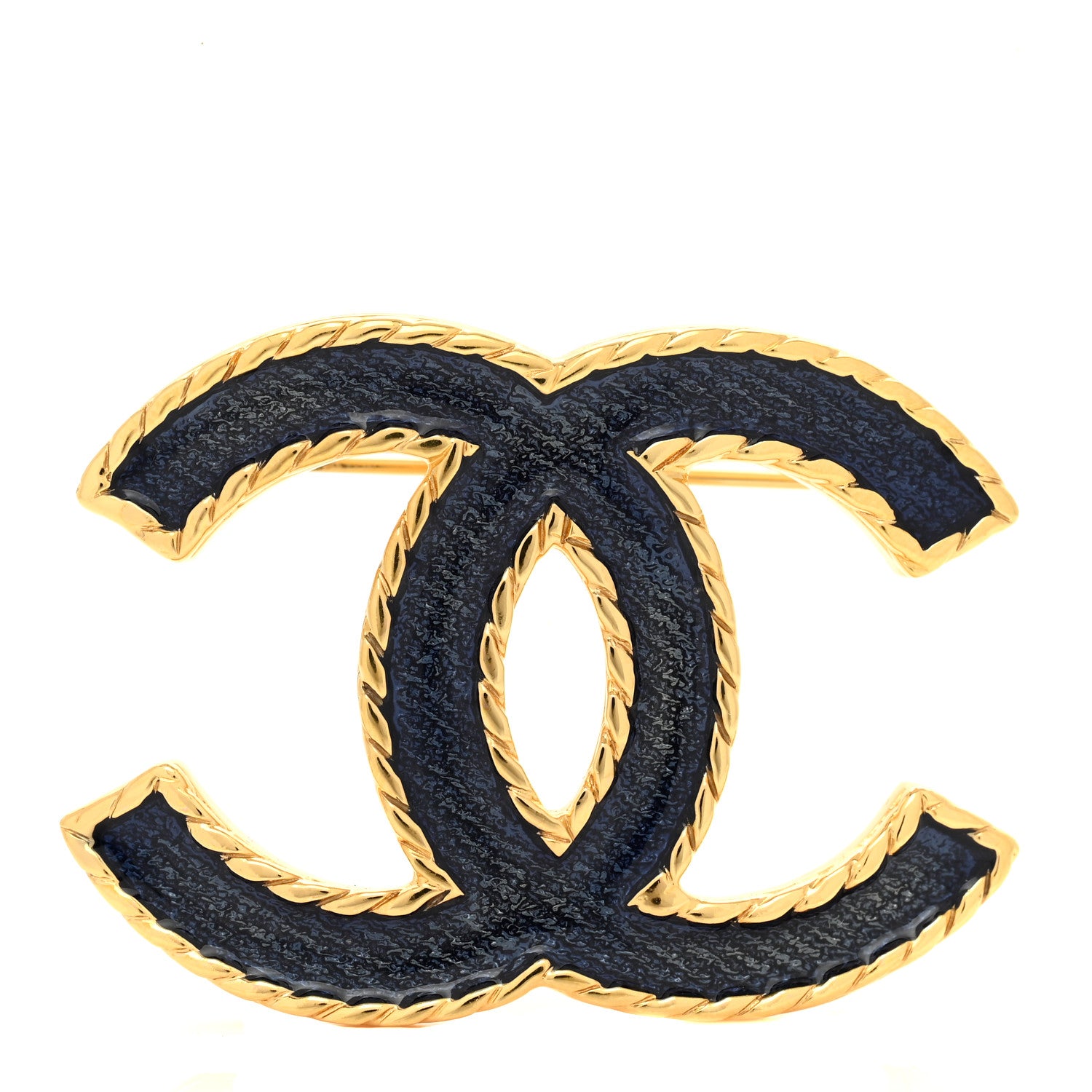 Chanel Enamel CC Brooch Denim Blue 1 of 5