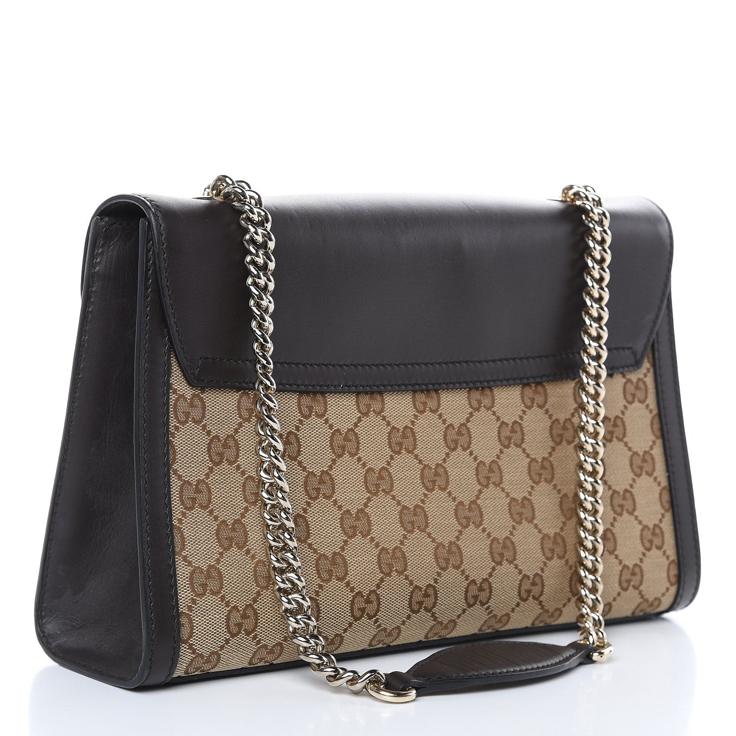 Monogram Margaux Calfskin Medium Emily Chain Shoulder Bag Beige Ebony Cocoa