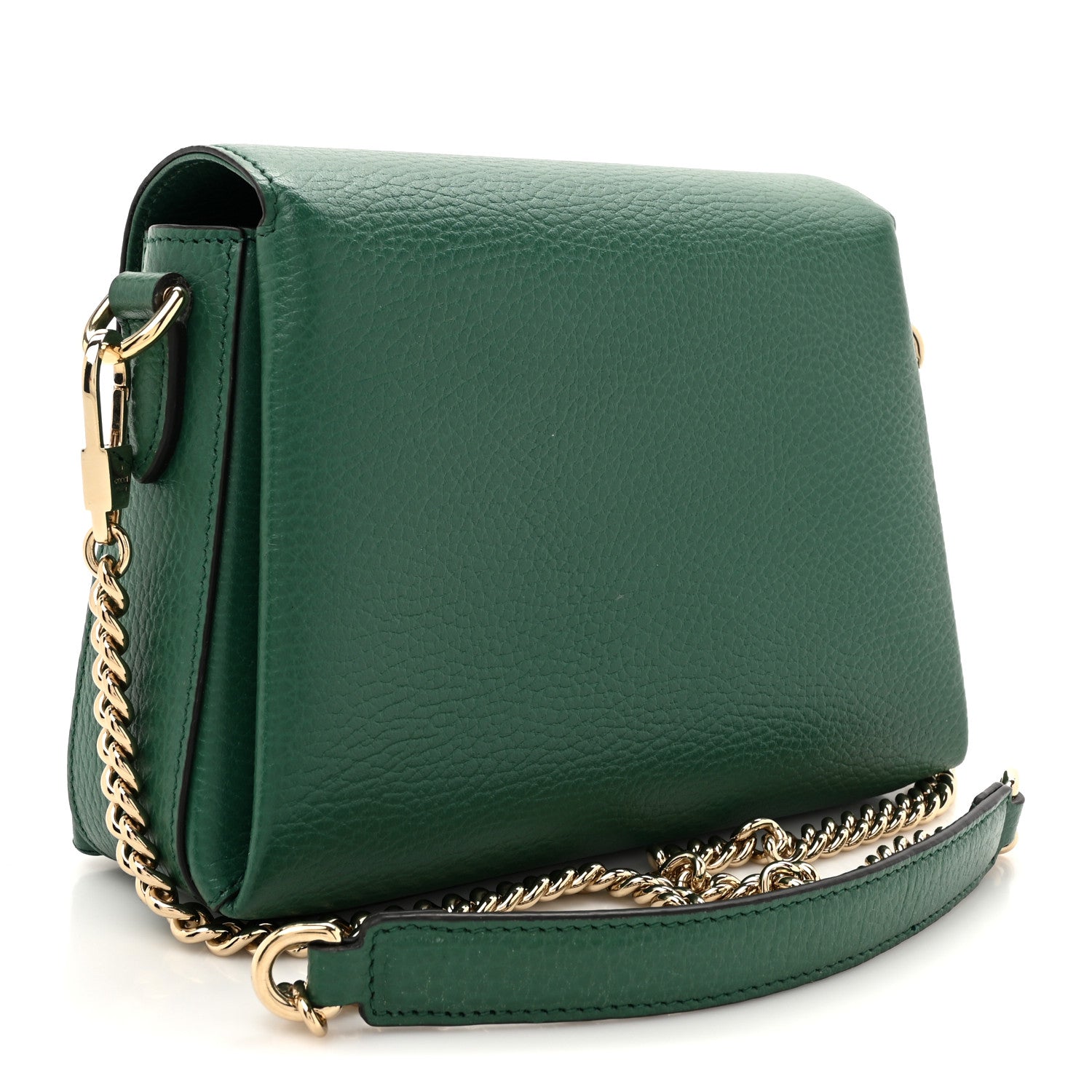 Gucci Dollar Calfskin Interlocking G Crossbody Bag Emerald 3 of 12