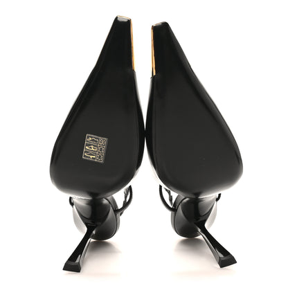 Saint Laurent Smooth Calfskin Jeanne 110 Slingback Pumps 37 Black 6 of 10