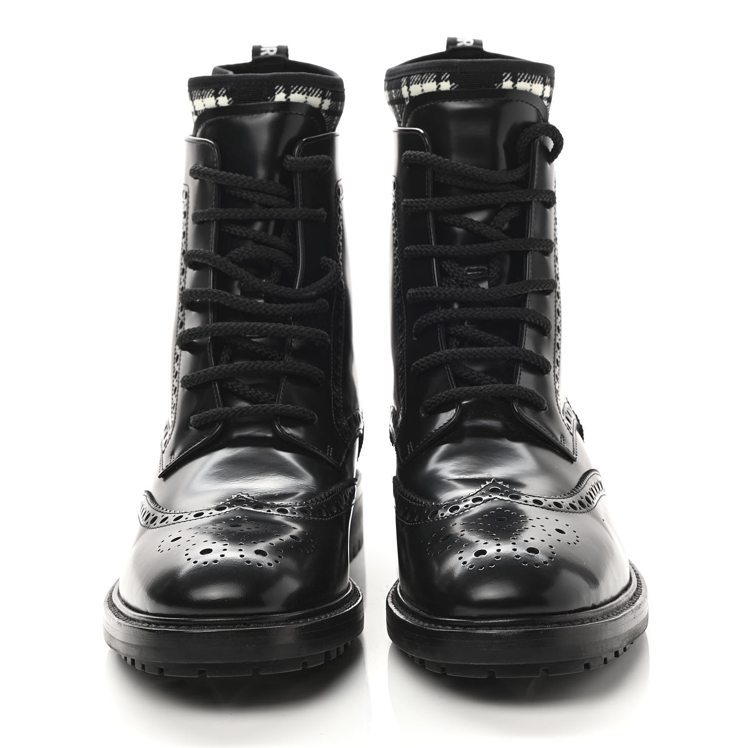 Christian Dior Calfskin Tartan D-Order Low Boot 39 Black White 2 of 8