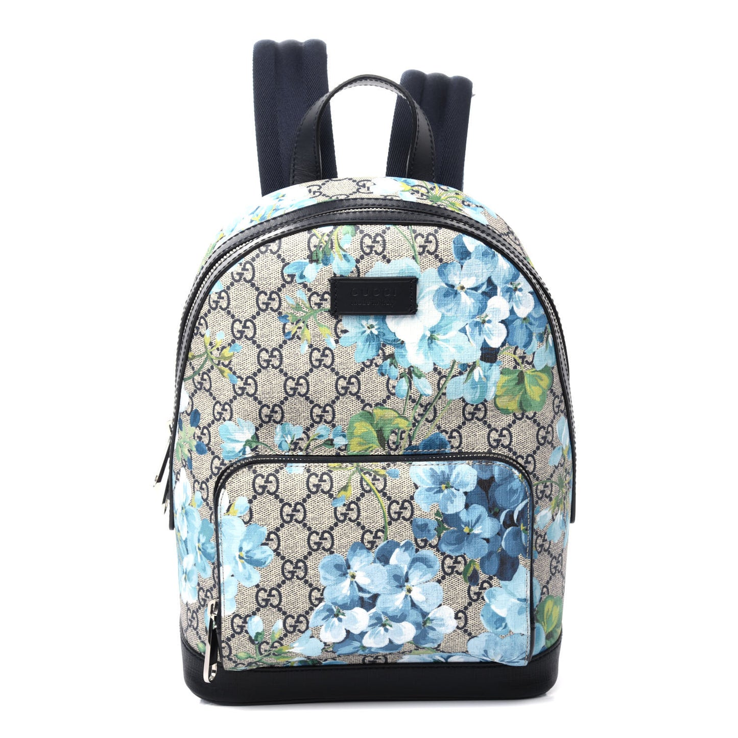 GG Supreme Monogram Blooms Small Day Backpack Blue