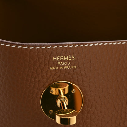 Hermes Taurillon Clemence Lindy 26 Gold 6 of 12