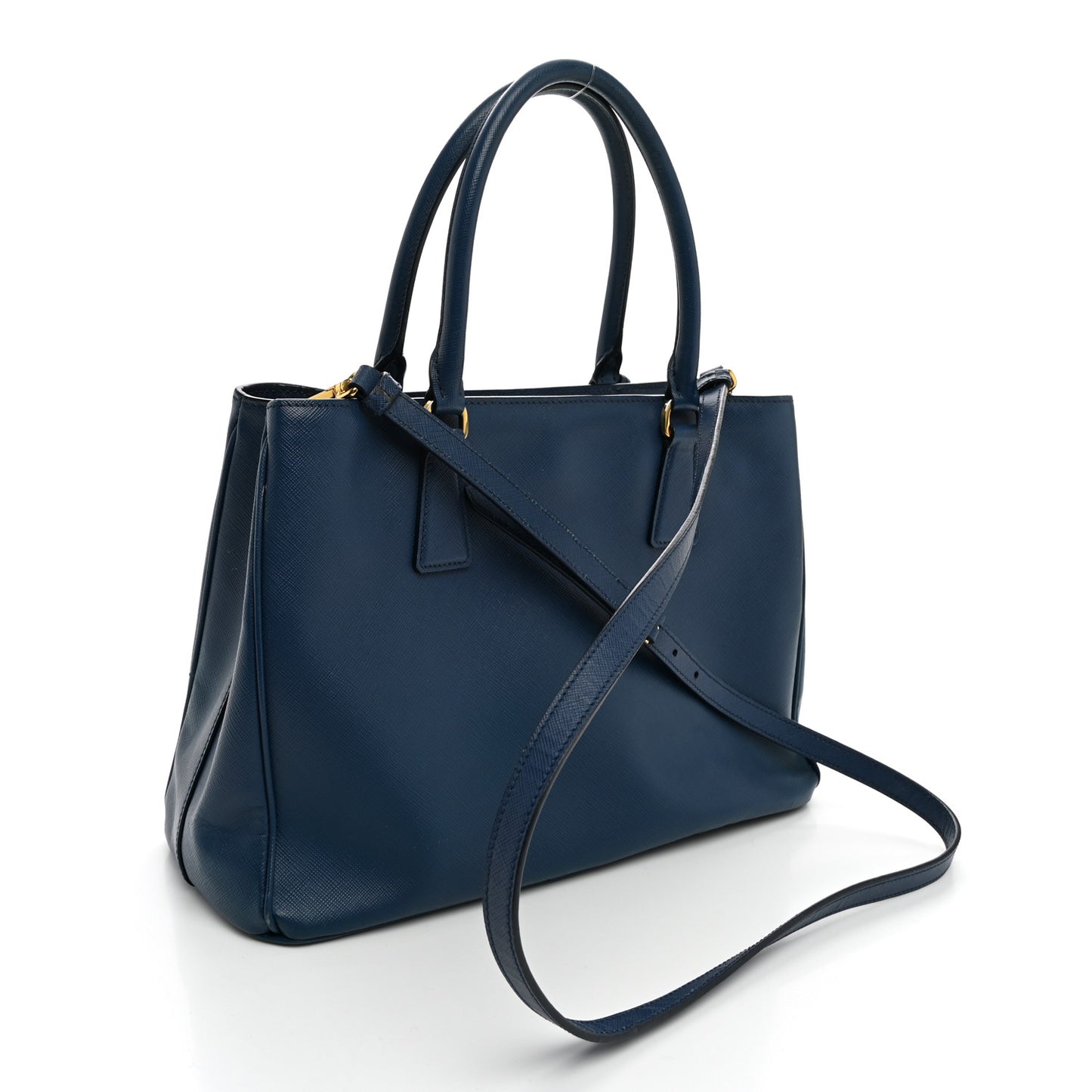 Saffiano Medium Galleria Double Zip Tote Cobalto