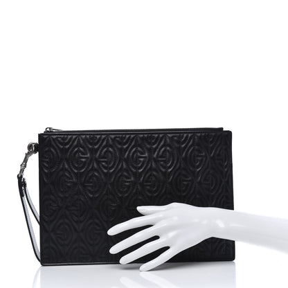 Gucci Calfskin G Rhombus Quilted Documents Holder Black 2 of 9