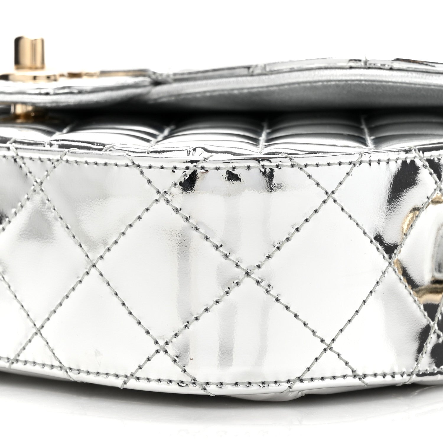 Chanel Mirror Calfskin Metallic Calfskin Medium Hollywood Boulevard Flap With Star Coin Purse Silvery 9 of 11