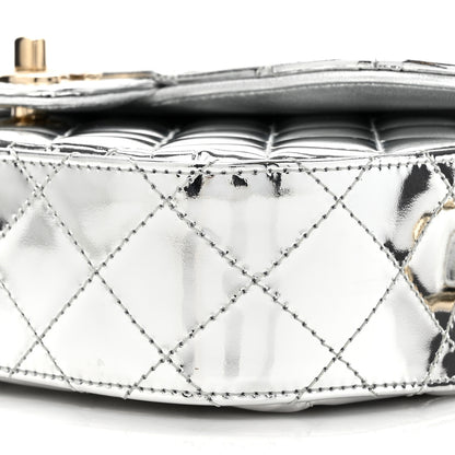 Chanel Mirror Calfskin Metallic Calfskin Medium Hollywood Boulevard Flap With Star Coin Purse Silvery 9 of 11