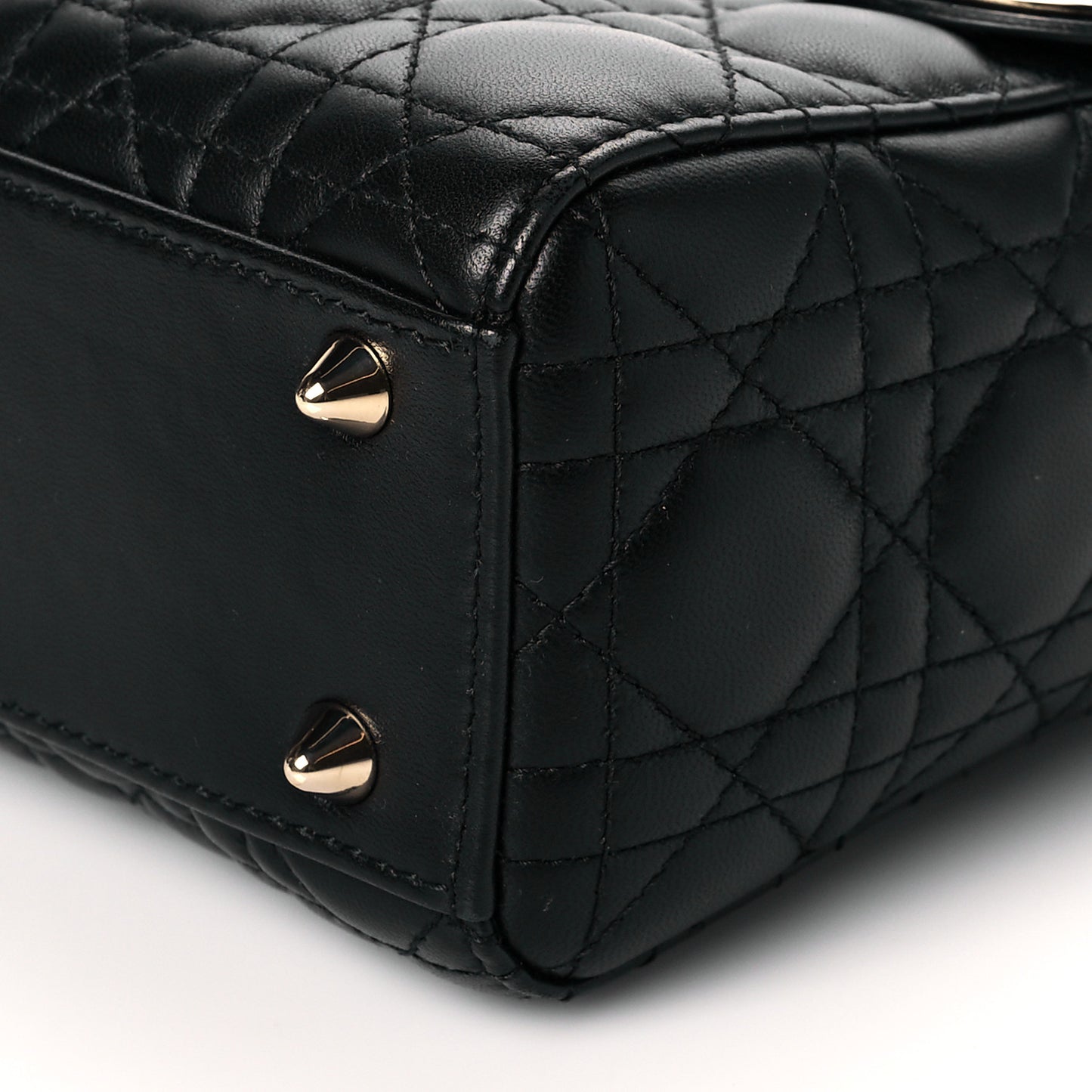 Lambskin Cannage Small Lucky Badges My Lady Dior Black