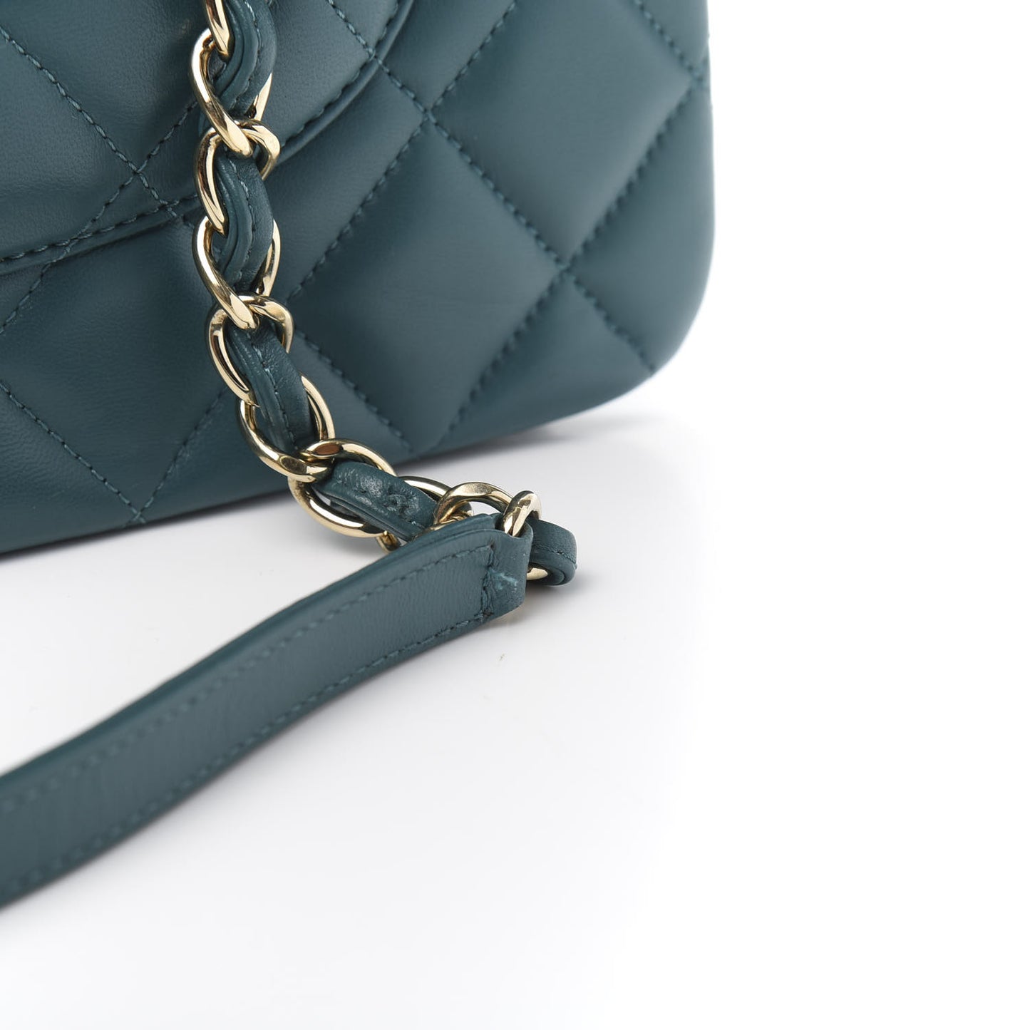 Lambskin Quilted Large Trendy CC Dual Handle Flap Bag Blue