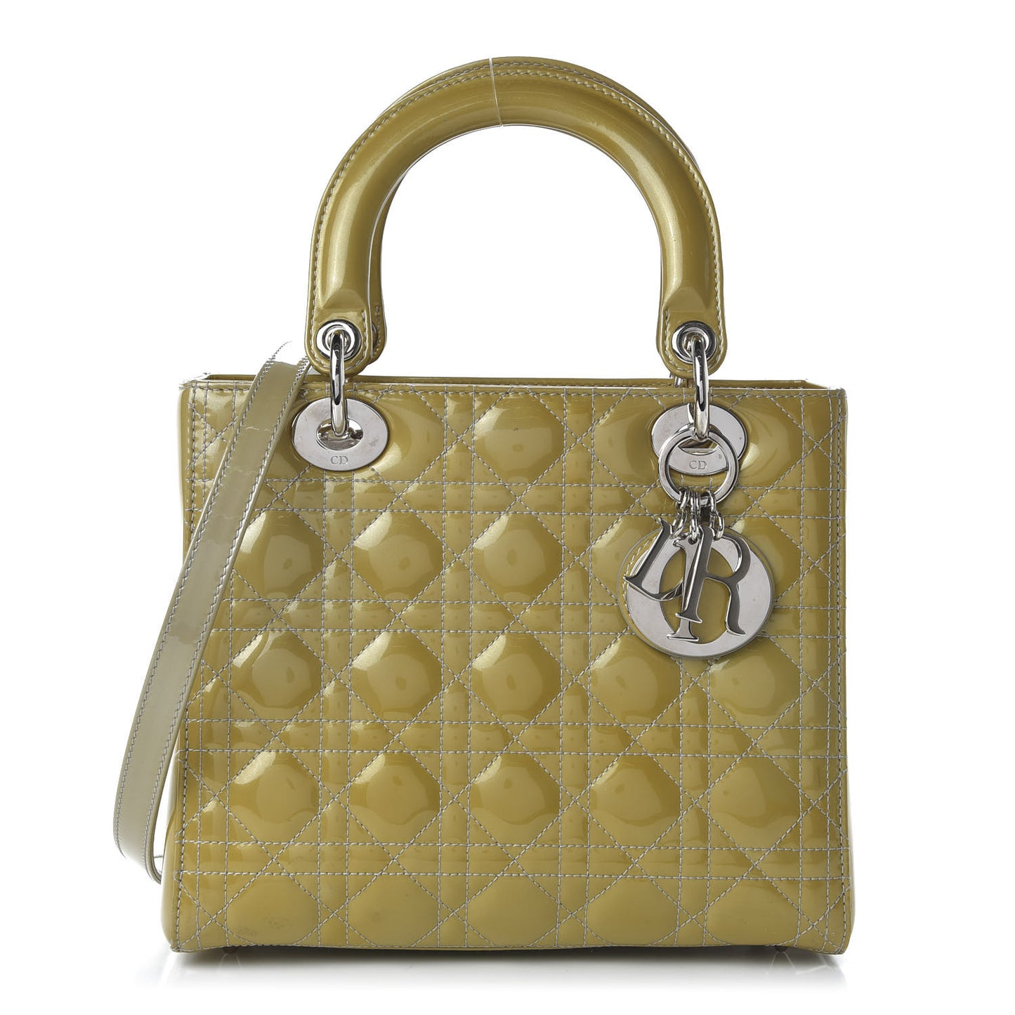 Patent Cannage Medium Lady Dior Grey