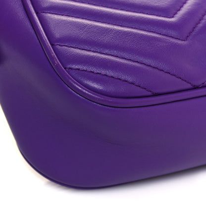 Gucci Calfskin Matelasse Small GG Marmont Chain Shoulder Bag Shine Purple 8 of 14