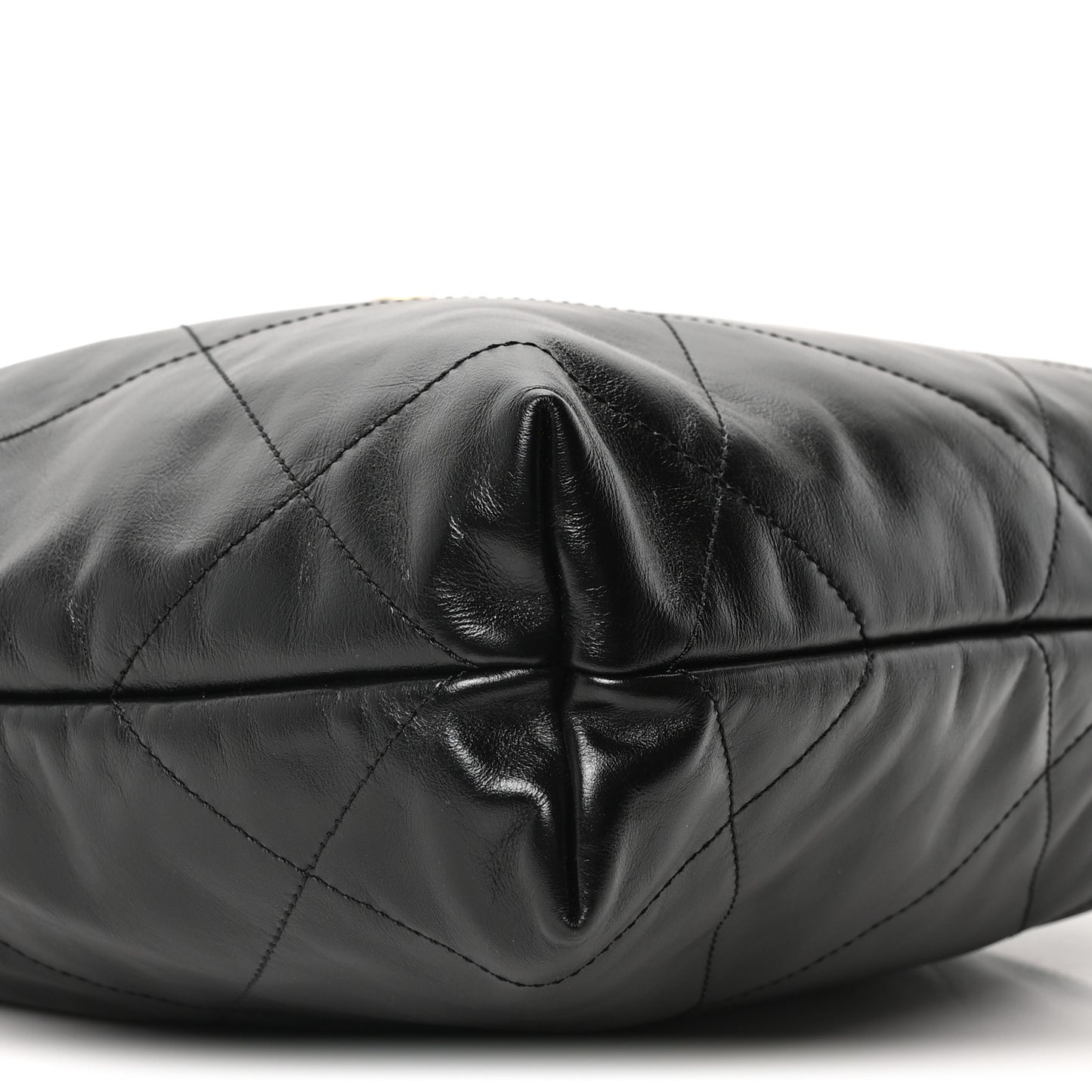 Shiny Calfskin Quilted Small Chanel 22 Black