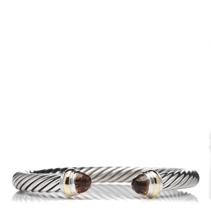 David Yurman Sterling Silver 14K Yellow Gold Citrine 7mm Cable Classics Bracelet 1 of 4