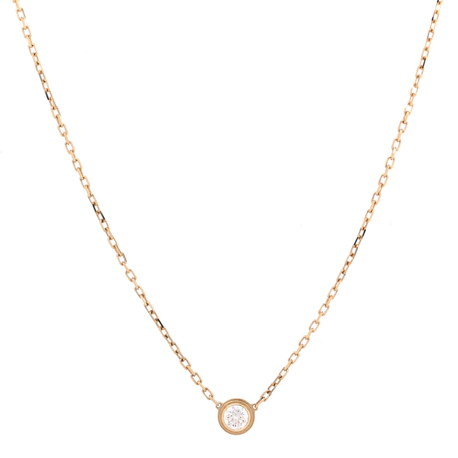 Cartier 18K Yellow Gold Diamond LM D'Amour Pendant Necklace 1 of 7