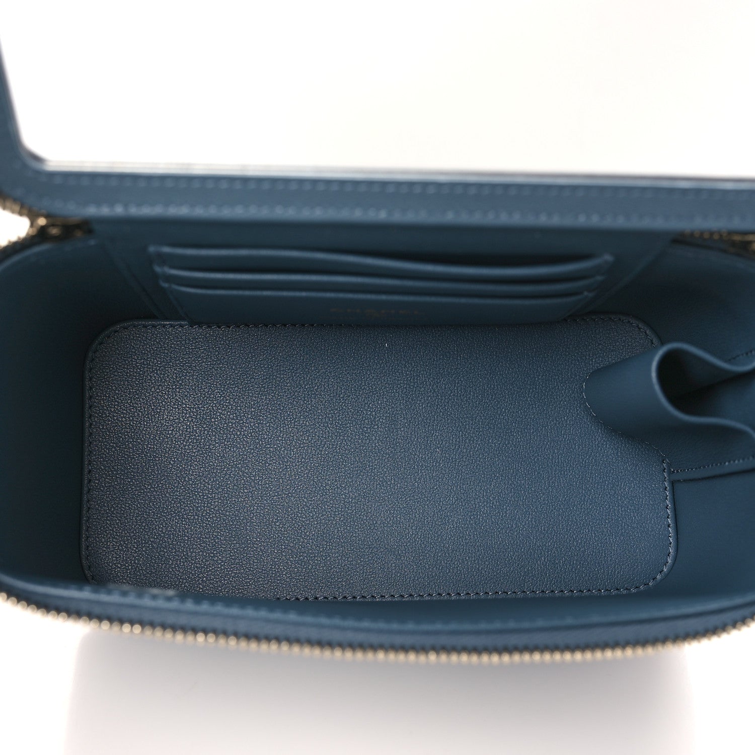 Chanel Lambskin Quilted Small Top Handle Vanity Case With Chain Blue 5 of 9
